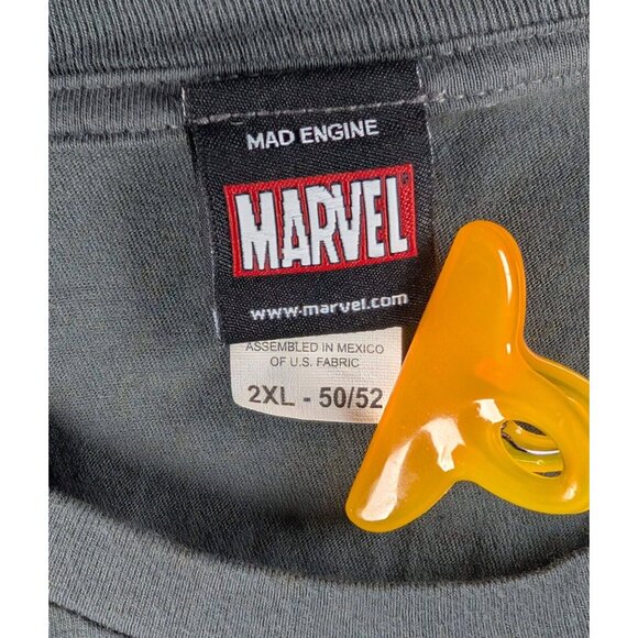 Vintage Marvel Tee Shirt Mens 2XL XXL Gray Mad Engine Avengers X-Men Y2K VTG - Picture 4 of 4